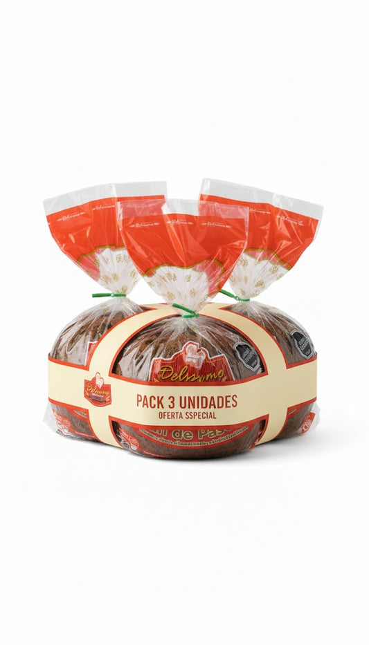 PACK Navideño Pan de Pascua Dtrigo - Pasas y Frutas - 500 grms