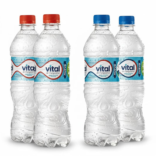 PACK Agua Mineral Vital - Envase 600cc - Con y Sin Gas - 4 unidades!!